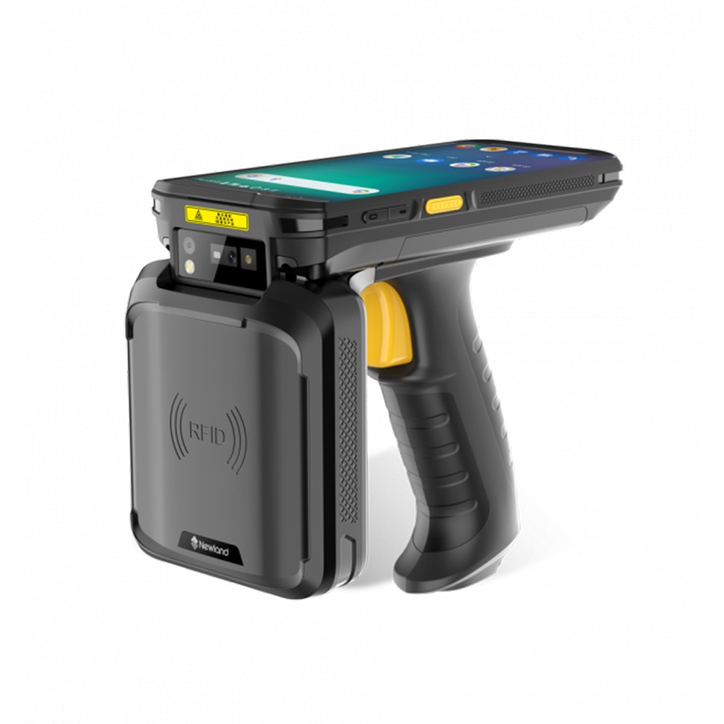 NewLand NLS -MT9356-W4-UHF1  Mobile Computer with 5.5" touchscreen, 4GB/64GB, BT, WiFi6E, 4G, Pistol Grip, GPS, and Camera. OS: Android 13 GMS.