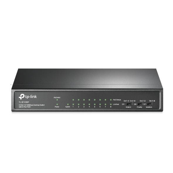 [سويج] TL-SF1009P 9-Port 10/100Mbps Desktop Switch with  8-Port PoE+
