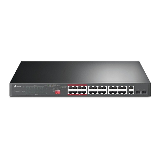 [سويج] TL-SL1218P 16-Port 10/100Mbps + 2-Port Gigabit Rackmount Switch with 16-Port PoE+
